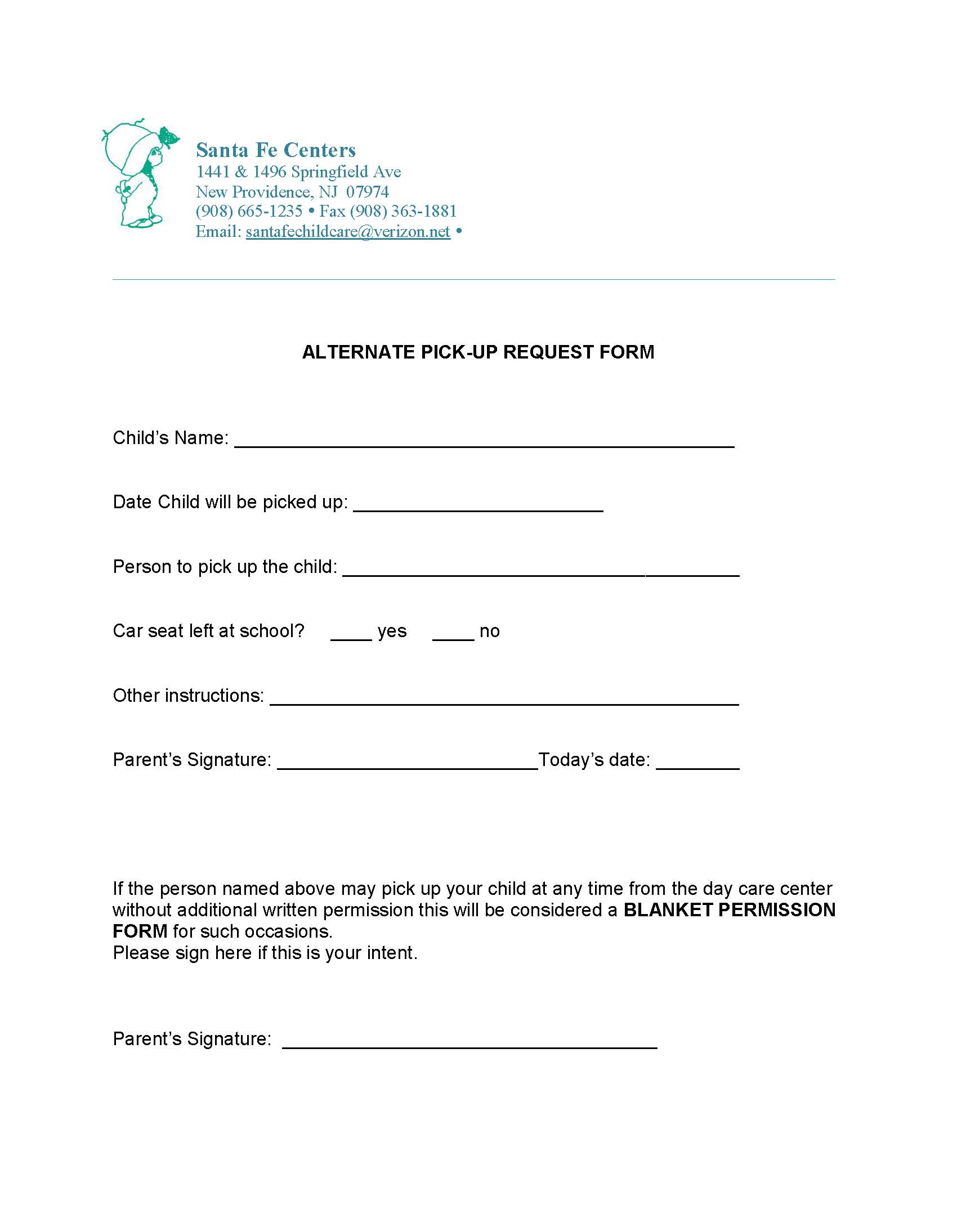Print & Handwrite Alternate Pickup Form Alternate Pickup Form